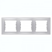 Рамка Sedna 3 поста горизонтальная, алюминий