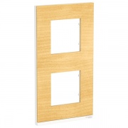 Рамка Unica Pure 2 поста вертикальная, клен/белый
