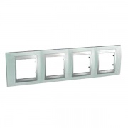 Рамка Unica Top 4 поста Флюорит-Алюминий