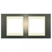 Рамка Unica хамелеон 2 поста горизонтальная шампань/бежевая