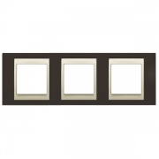 Рамка Unica хамелеон 3 поста горизонтальная какао/бежевая