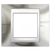 Рамка Unica хамелеон 1 пост серебро/белая