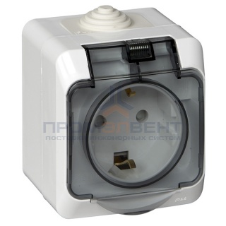 Розетка с/з Этюд IP44 белая [уп 12шт]