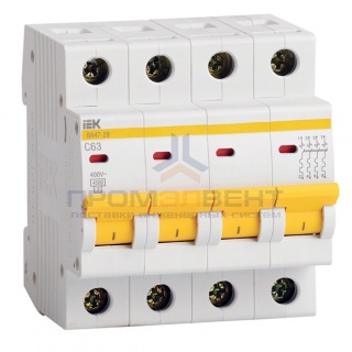 Автоматический выключатель ВА47-29 4Р 10А 4,5кА характеристика С ИЭК (автомат)
