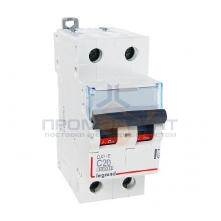 Автоматический выключатель Legrand DX3-E C20 2П 6000/6kA (автомат)