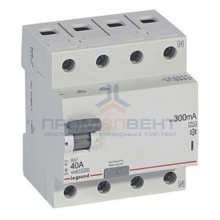 УЗО Legrand RX3 ВДТ 4П 40А 300мА тип AC