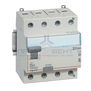 УЗО Legrand DX3 ВДТ 4П 25А 100мА тип AC