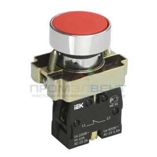 Кнопка управления LAY5-BA41 без подсветки красная 1з ИЭК